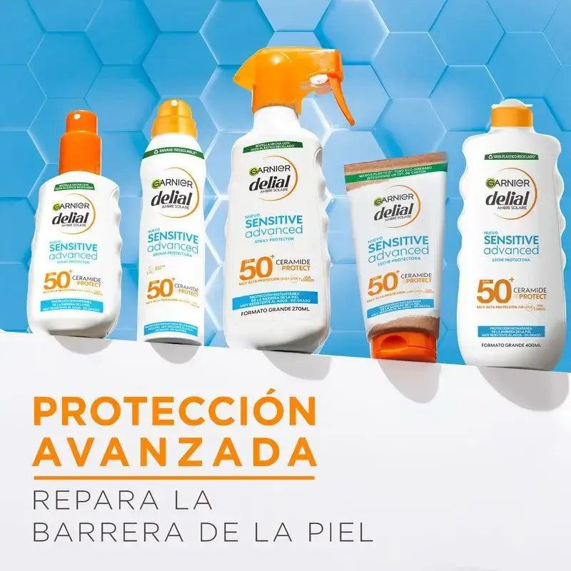 Garnier Delial Ochranný sprej Sensitive Advanced SPF 50+ pre svetlú, citlivú a slnkom neznášanlivú pokožku, 270 ml
