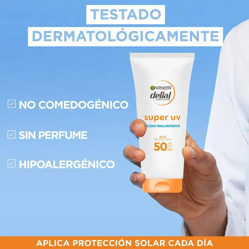 Garnier Delial Super UV SPF 50+ Denný ochranný krém proti starnutiu s kyselinou hyalurónovou – 50 ml