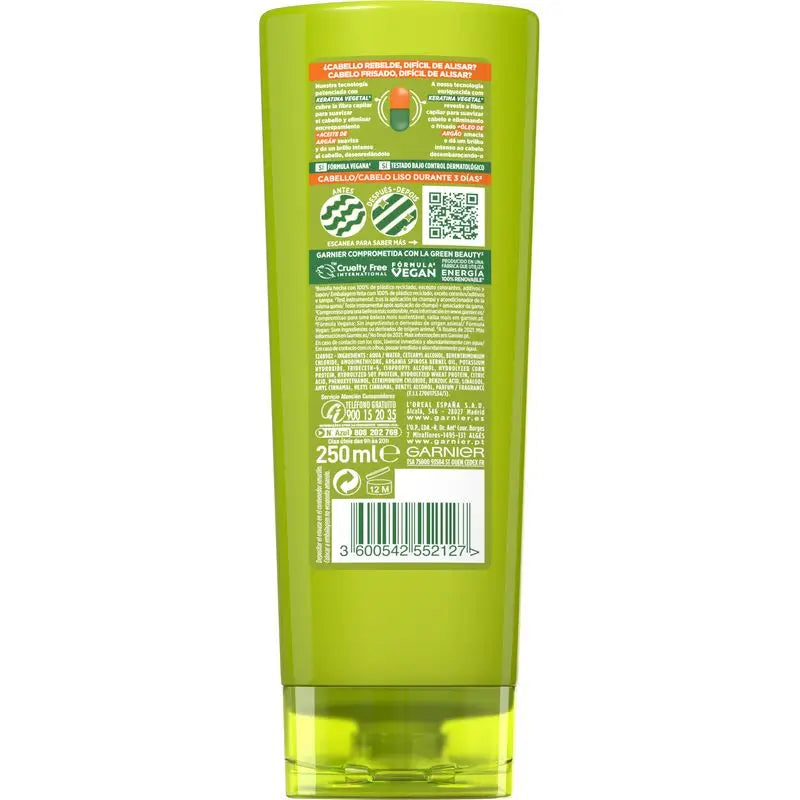 Garnier Fructis Liso & Brillo Kondicionér pre rovné, nepoddajné alebo ťažko vyžehliteľné vlasy 250 ml