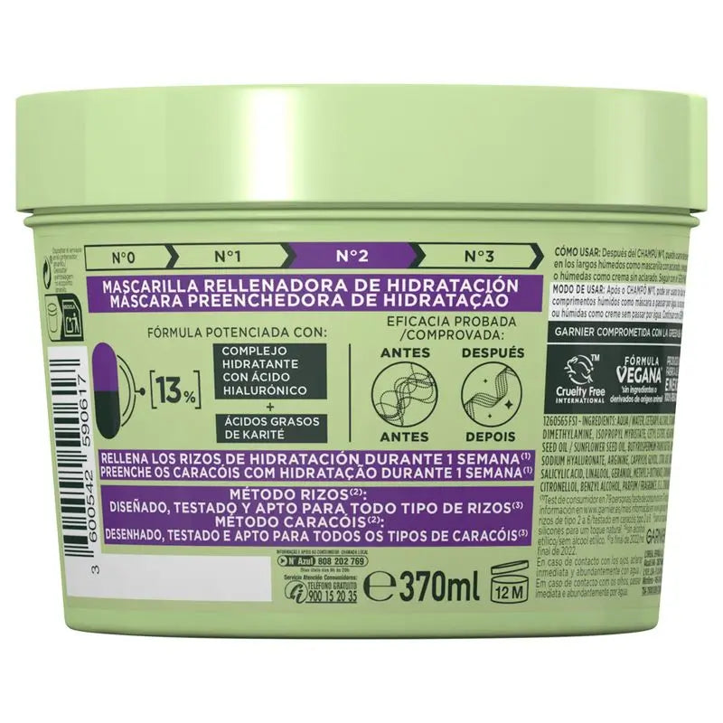 Garnier Fructis Metóda na kučery Maska č. 2 pre hydratované kučery po dobu 1 týždňa 370 ml
