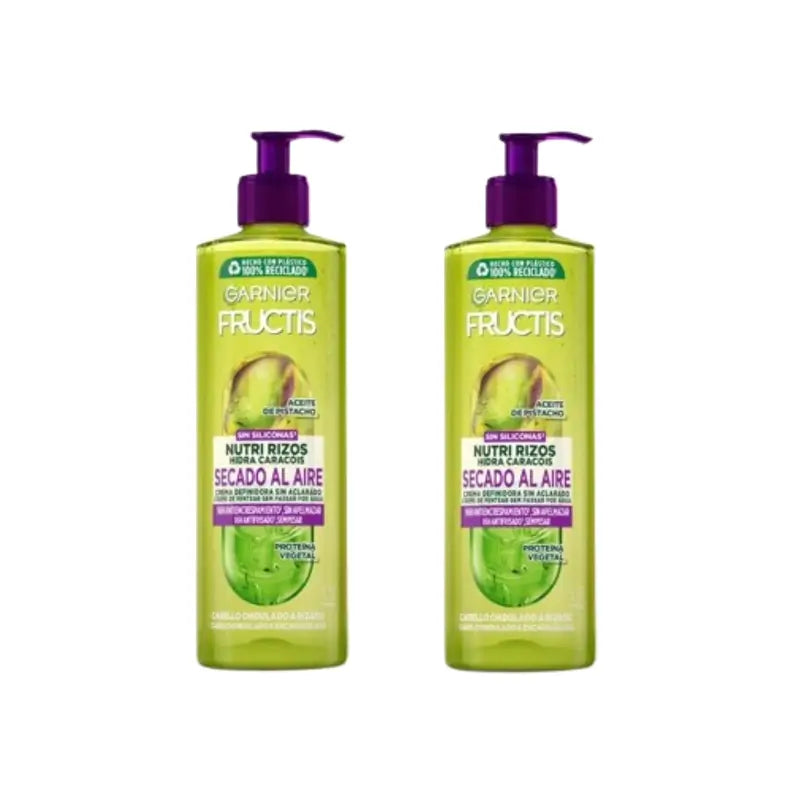 Garnier Fructis Nutri Rizos – krém na sušenie na vzduchu bez oplachovania pre kučeravé alebo vlnité vlasy, 2 × 400 ml 