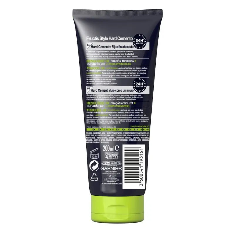 Garnier Fructis Style Gel Hard Cemento s absolútnou fixáciou 200 ml