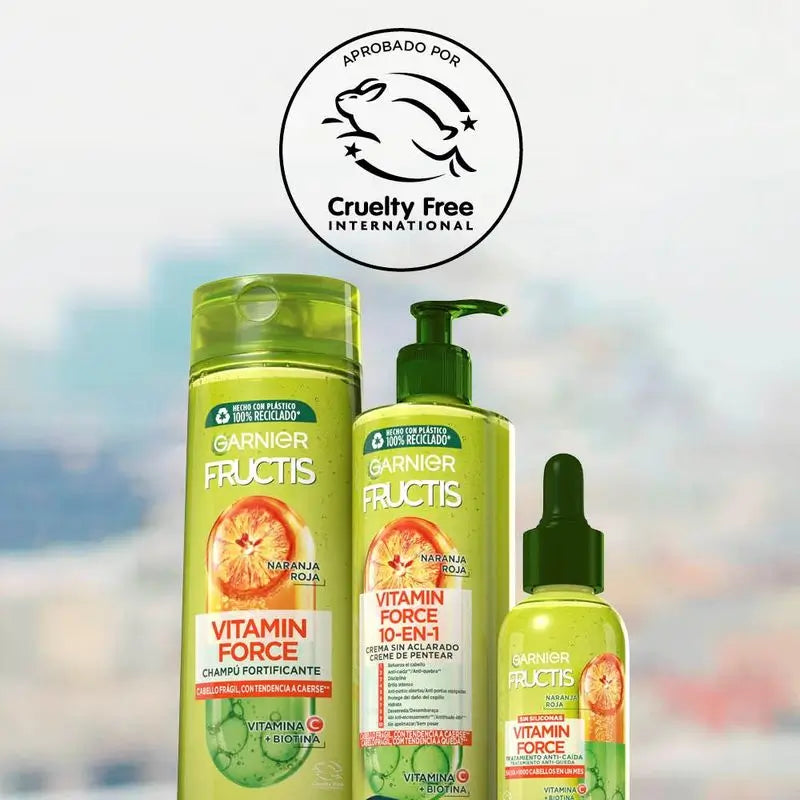 Garnier Fructis Vitamin Force Krém bez oplachovania s červeným pomarančom, vitamínom C a biotínom pre vlasy náchylné na vypadávanie – 400 ml