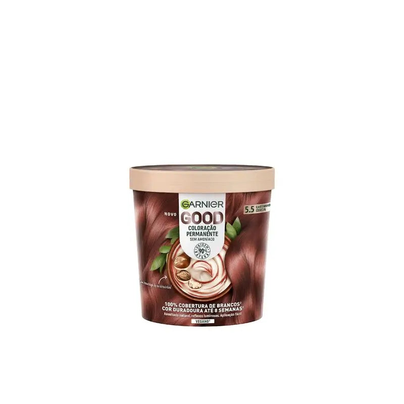 Garnier Good – trvalá farba na vlasy bez amoniaku, 90 % prírodného pôvodu, odtieň 5.5 – čerešňová hnedá