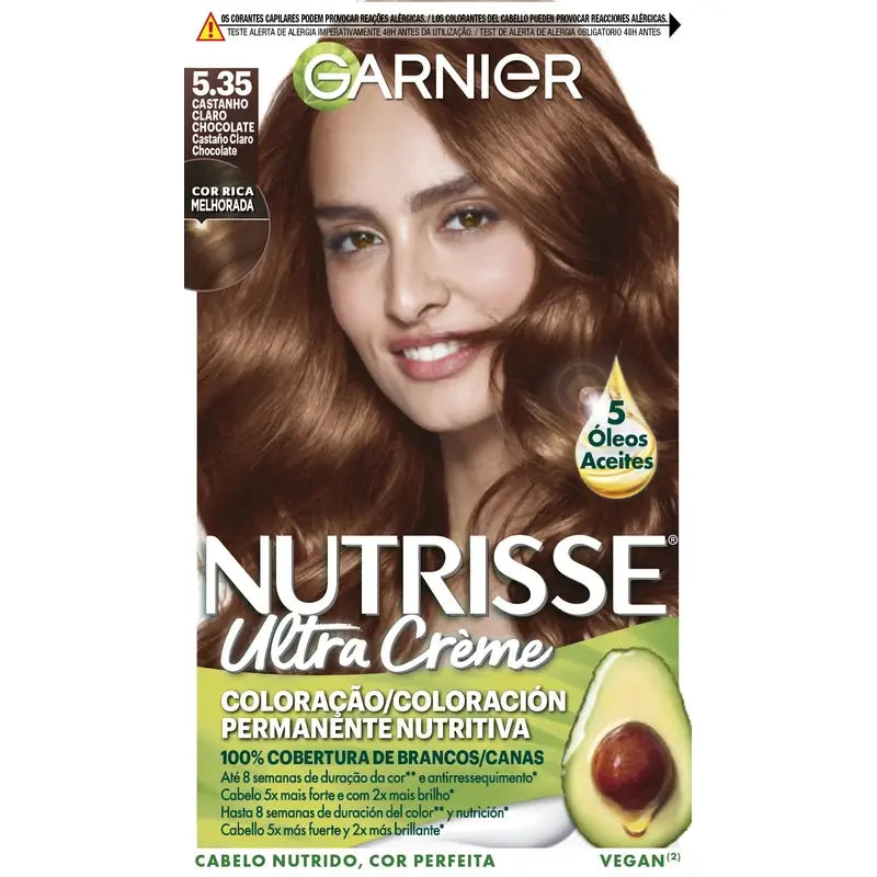 Garnier Nutrisse Trvalá farba na vlasy Čokoládovo hnedá odtieň 5,35, 160 ml