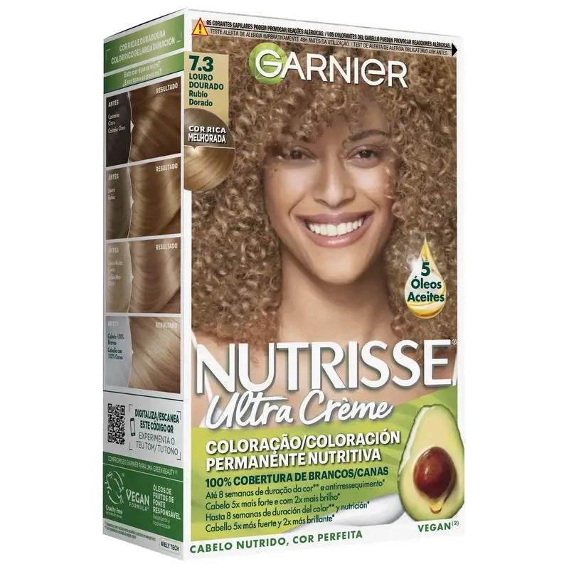 Garnier Nutrisse Trvalá farba na vlasy Zlatá blond, odtieň 7,3, 160 ml