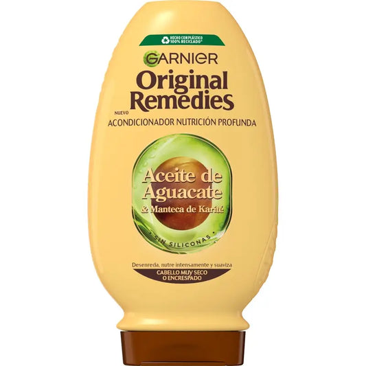 Garnier Original Remedies Avokádový olej a bambucké maslo – kondicionér na nepoddajné a krepaté vlasy 250 ml