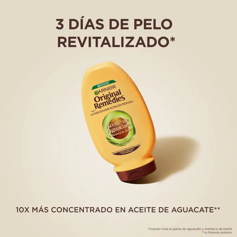 Garnier Original Remedies Avokádový olej a bambucké maslo – kondicionér na nepoddajné a krepaté vlasy 250 ml