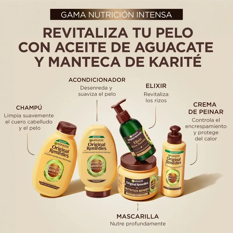 Garnier Original Remedies Avokádový olej a bambucké maslo – kondicionér na nepoddajné a krepaté vlasy 250 ml
