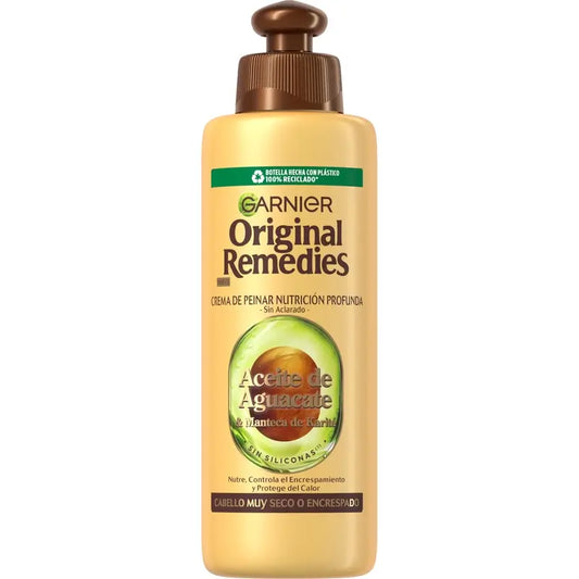 Garnier Original Remedies Krém s avokádovým olejom a bambuckým maslom pre nepoddajné a krepaté vlasy 200 ml