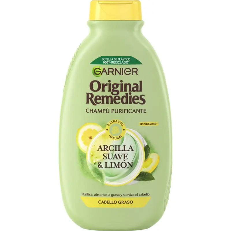 Garnier Original Remedies Šampón s jemným ílom a citrónom pre mastné vlasy – 300 ml