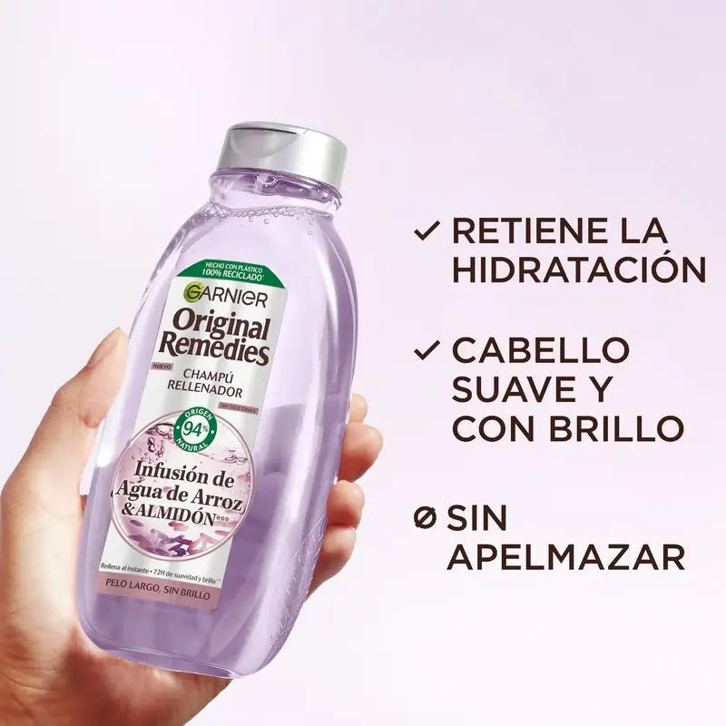Garnier Original Remedies – vyživujúci šampón s výťažkom z ryžovej vody, pre dlhé, matné vlasy