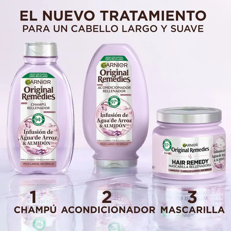 Garnier Original Remedies – vyživujúci šampón s výťažkom z ryžovej vody, pre dlhé, matné vlasy