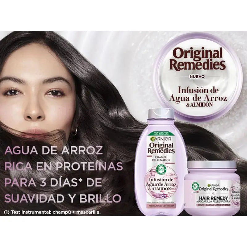 Garnier Original Remedies – vyživujúci šampón s výťažkom z ryžovej vody, pre dlhé, matné vlasy