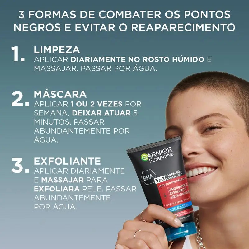Garnier Pure Active 3 v 1 gél s aktívnym uhlím proti čiernym bodkám – 150 ml