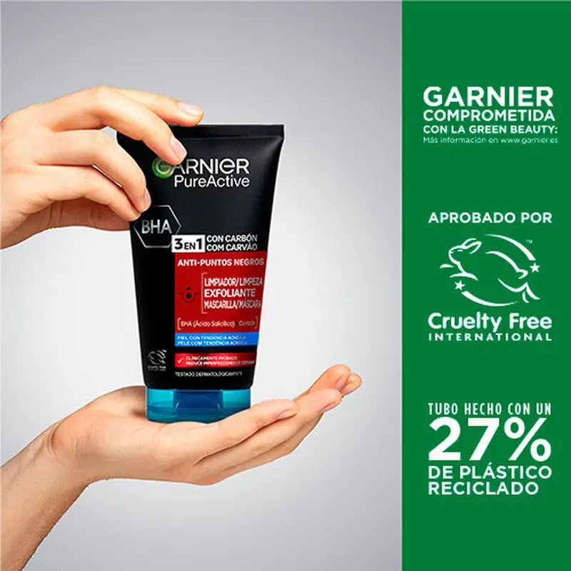 Garnier Pure Active 3 v 1 gél s aktívnym uhlím proti čiernym bodkám – 150 ml