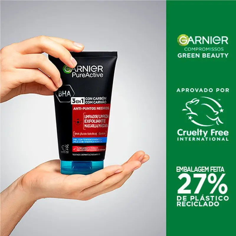 Garnier Pure Active 3 v 1 gél s aktívnym uhlím proti čiernym bodkám – 150 ml