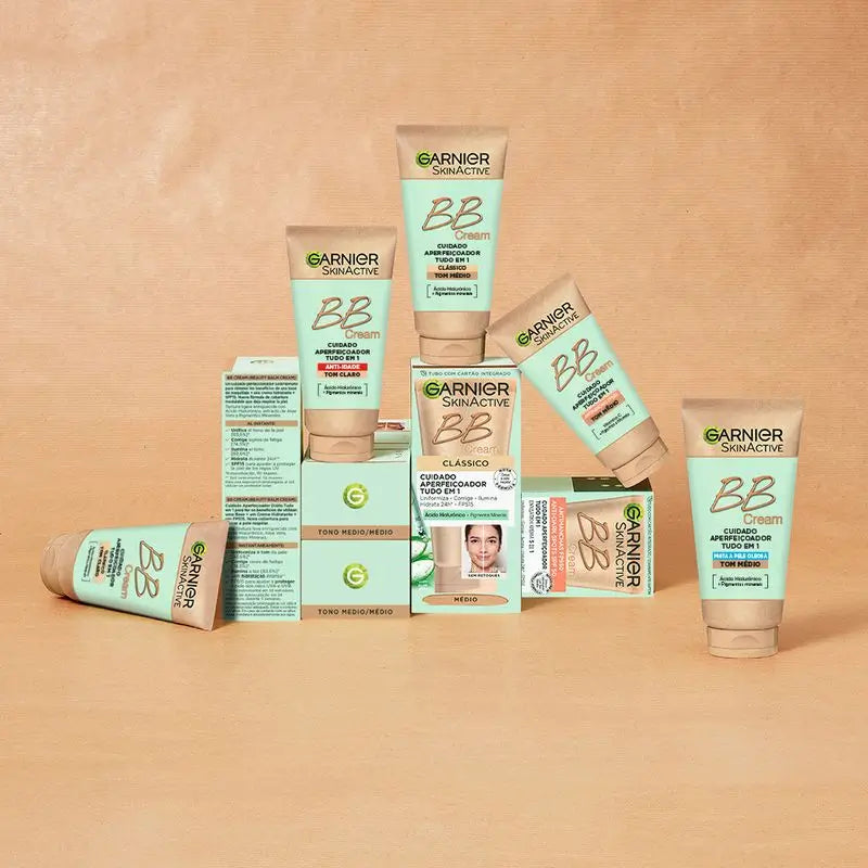 Garnier Skinactive BB krém proti starnutiu, stredný odtieň. Hydratačný krém „všetko v jednom“ s farbou, SPF 15, 50 ml