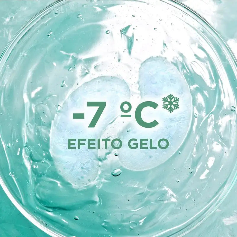 Garnier Tissue Mask Hyaluronic Cryo Jelly proti únave na oblasť okolo očí. 4 % glycerínu + mentol + kyselina hyalurónová.
