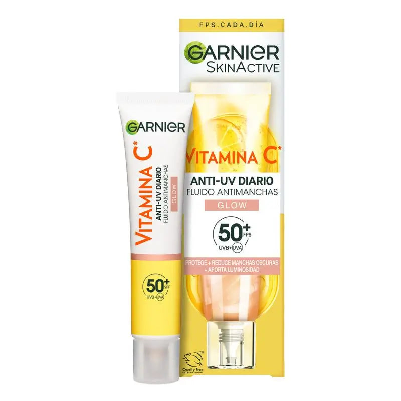 Garnier Vitamín C – denný fluid proti pigmentovým škvrnám s UV ochranou a rozjasňujúcim efektom SPF 50+, 40 ml
