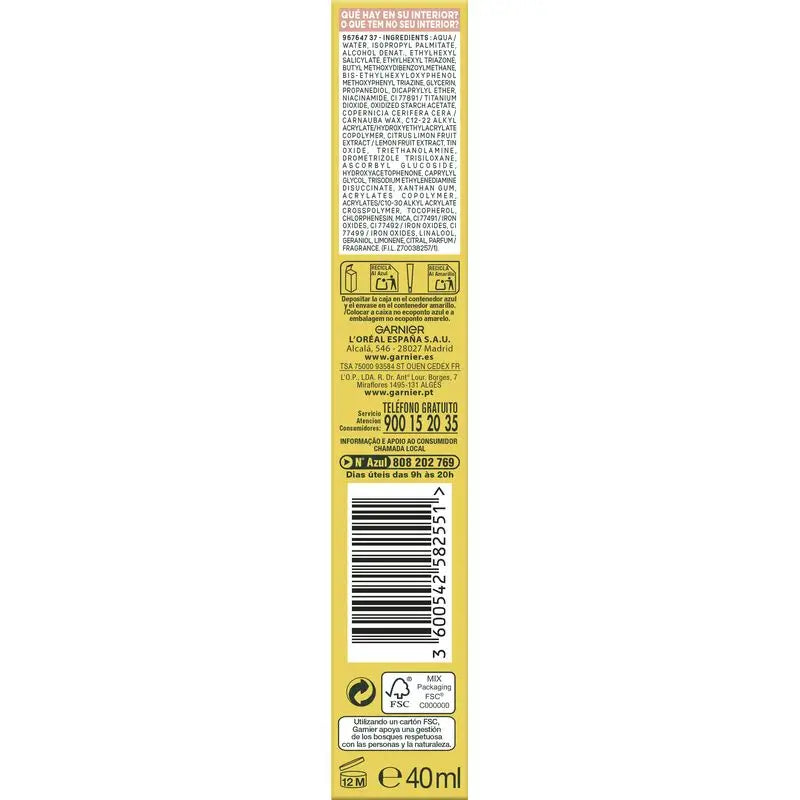 Garnier Vitamín C – denný fluid proti pigmentovým škvrnám s UV ochranou a rozjasňujúcim efektom SPF 50+, 40 ml