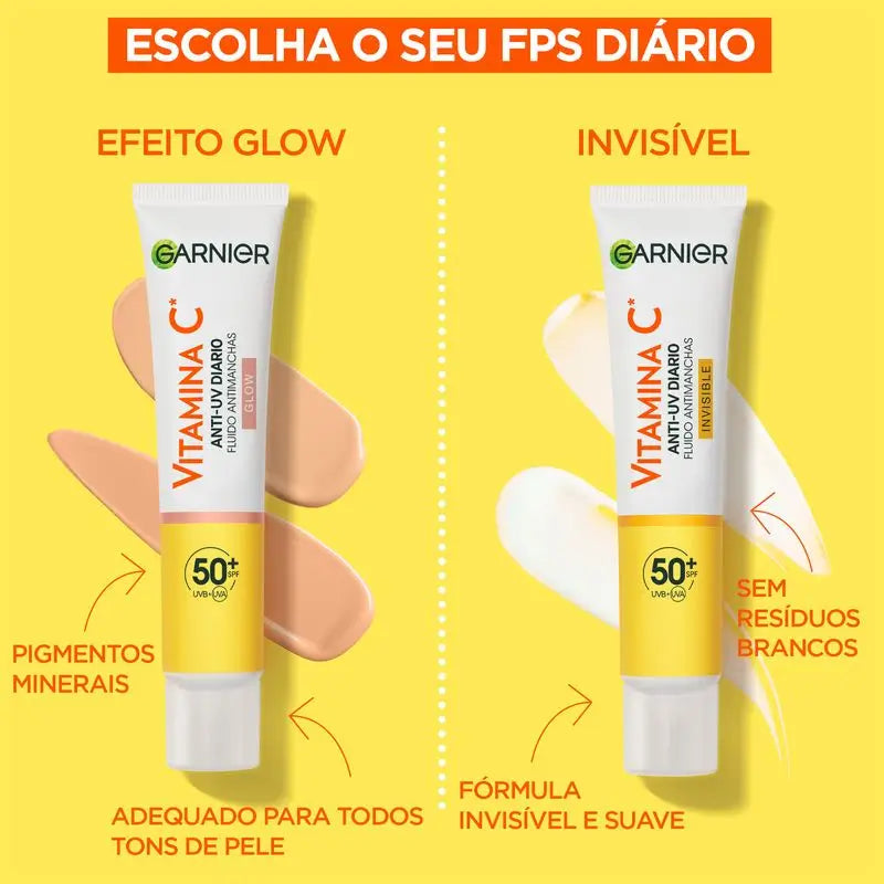 Garnier Vitamín C – denný fluid proti pigmentovým škvrnám s UV ochranou a rozjasňujúcim efektom SPF 50+, 40 ml