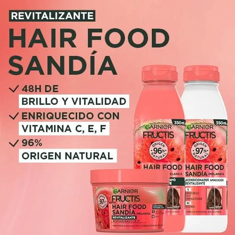 Garnier Fructis Hair Food Melón – revitalizačný šampón pre matné a bez života vlasy, 350 ml
