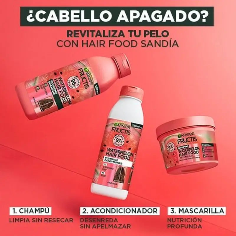 Garnier Fructis Hair Food Melón – revitalizačný šampón pre matné a bez života vlasy, 350 ml