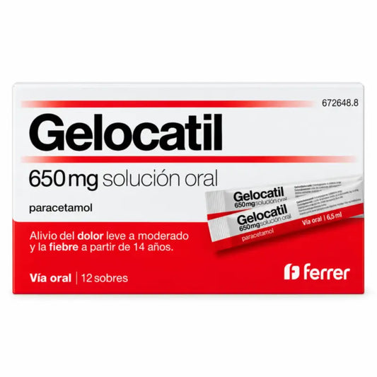 Gelocatil 650 mg perorálny roztok, 12 vrecúšok