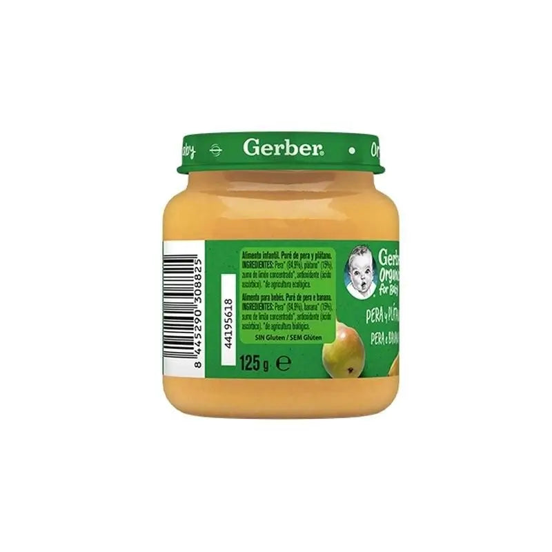 Gerber – Bio detské príkrmy s hruškou a banánom, 125 g