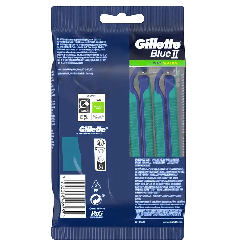 Jednorazové holiace strojčeky Gillette Blue II Plus Slalom, 10 kusov