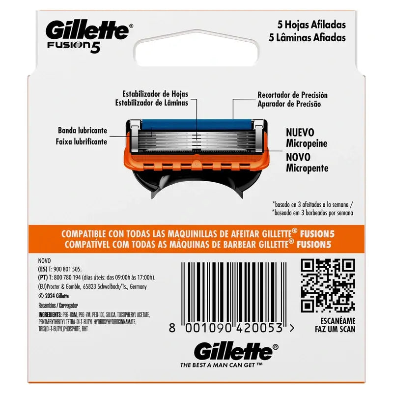 Náhradné hlavice Gillette Fusion 5, 8 kusov