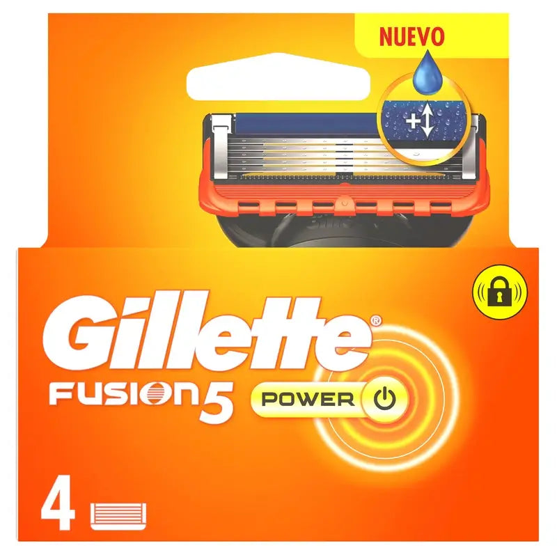 Gillette Fusion5 Power – náhradné čepele do holiacich strojčekov pre mužov, 4 ks