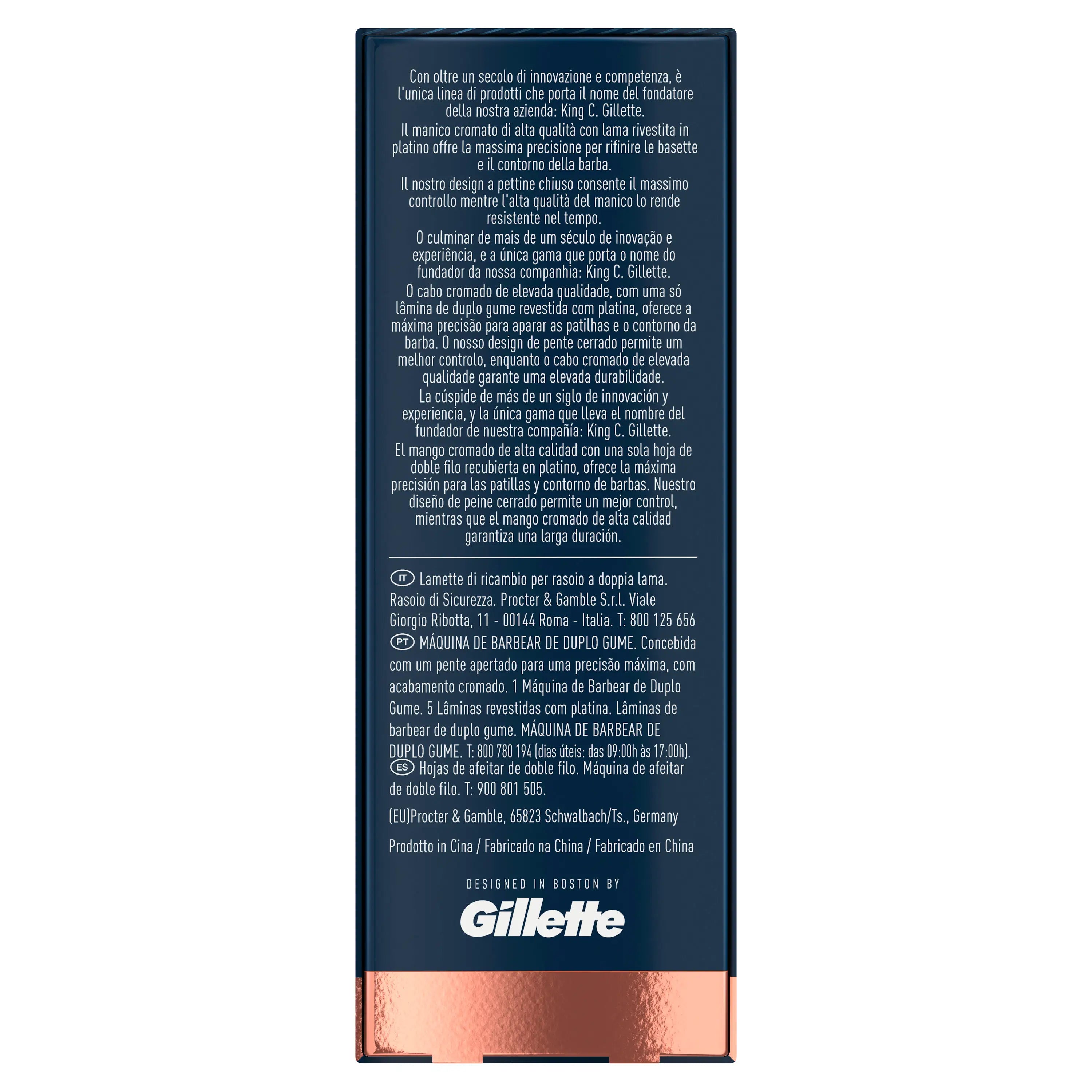 Gillette King C. Holiaci strojček s dvojitým ostrím na bradu + 5 čepieľok