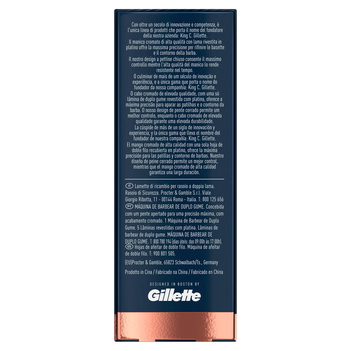 Gillette King C. Holiaci strojček s dvojitým ostrím na bradu + 5 čepieľok