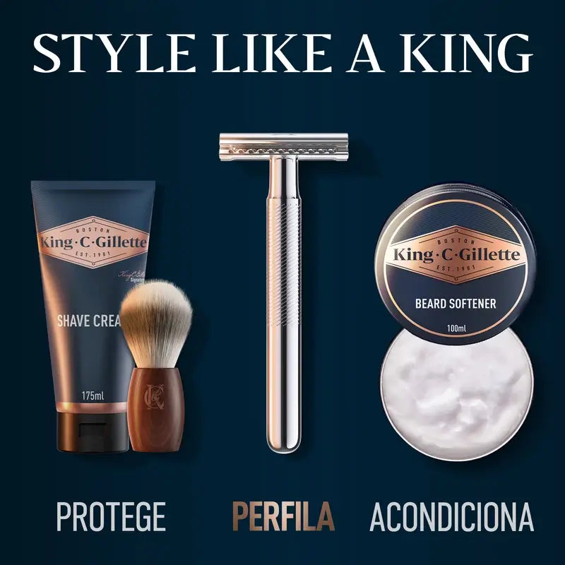 Gillette King C. Holiaci strojček s dvojitým ostrím na bradu + 5 čepieľok