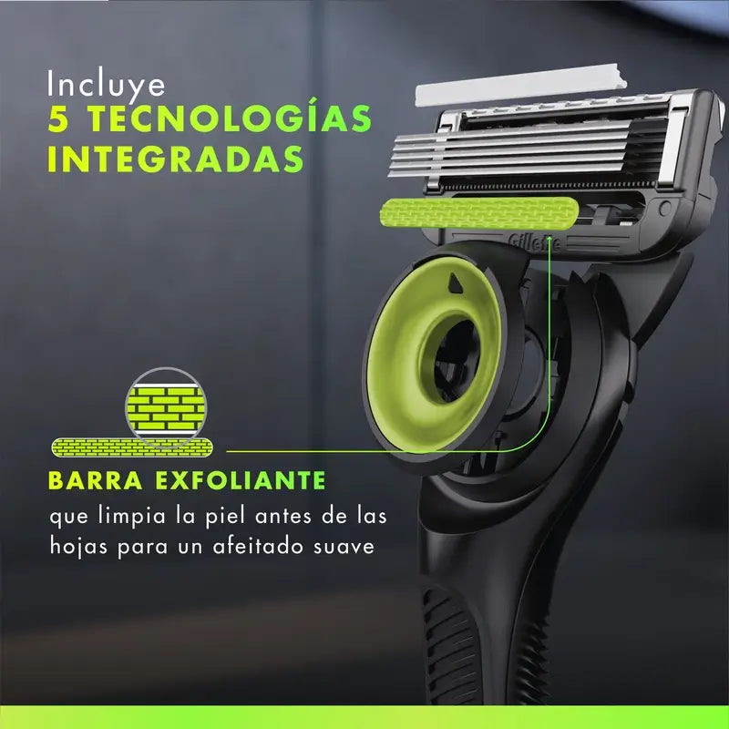 Gillette Labs holiaci strojček s exfoliačnou lištou + 5 náhradných hlavíc a stojan