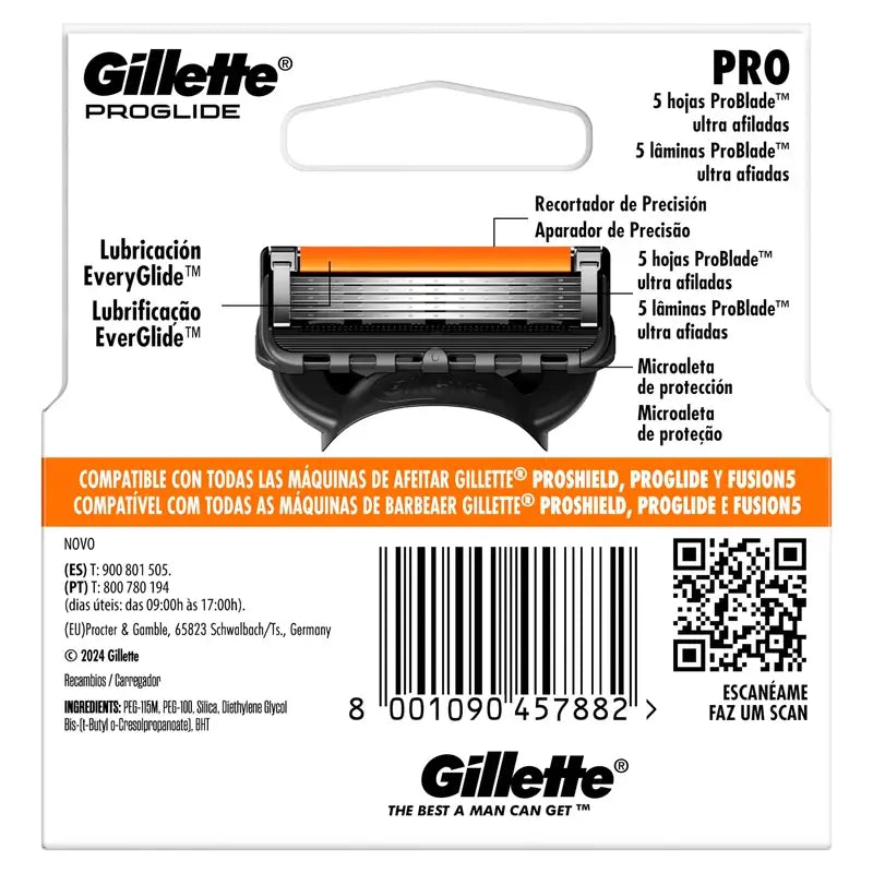 Gillette Proglide náhradné hlavice do holiaceho strojčeka pre mužov, 4 ks