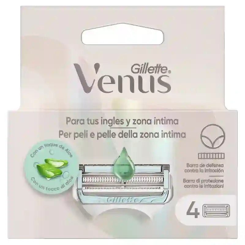 Náhradné hlavice Gillette pre mužov a intímnu oblasť, 4 náhradné hlavice