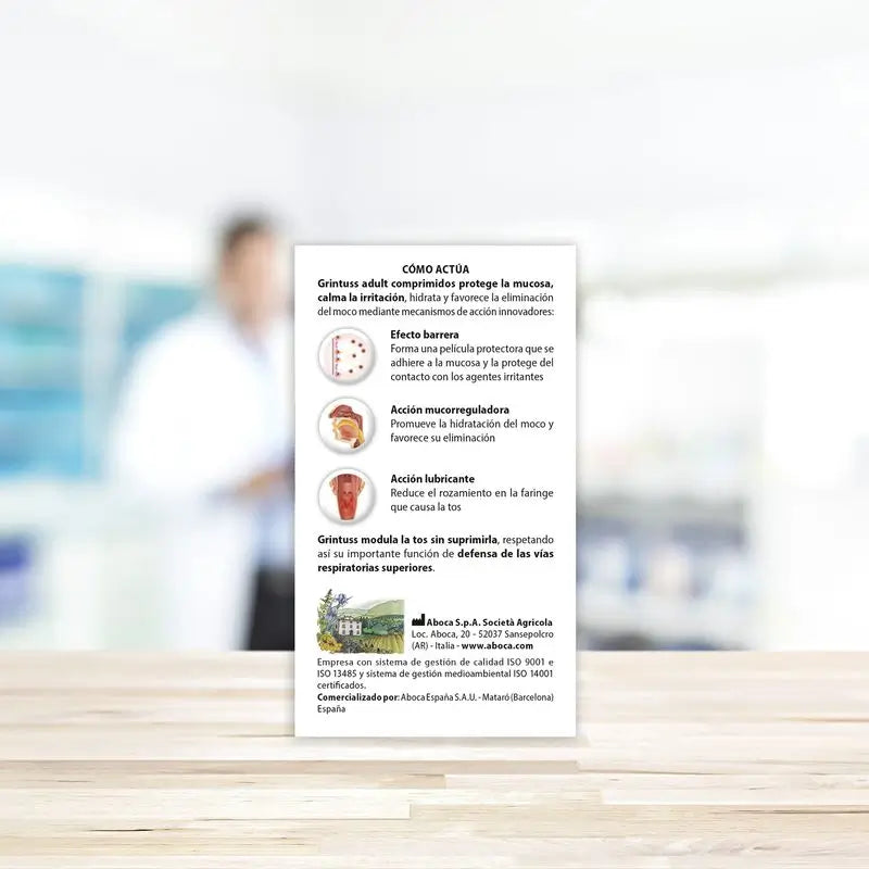 Aboca Grintuss Adult – suchý a produktívny kašeľ, 20 tabliet