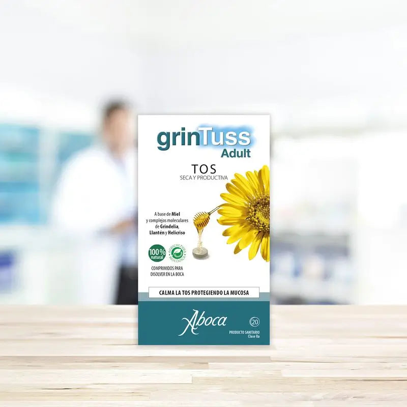 Aboca Grintuss Adult – suchý a produktívny kašeľ, 20 tabliet