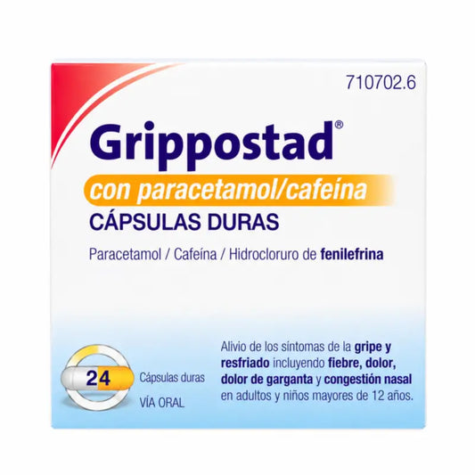 Grippostad s paracetamolom/kofeínom, 24 kapsúl