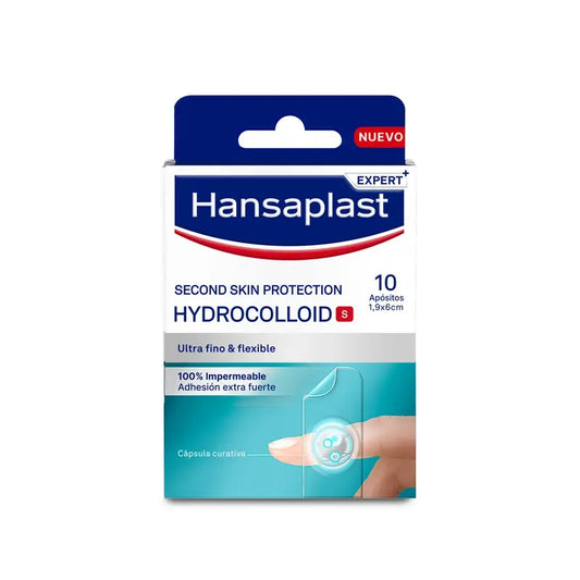 Hansaplast Second Skin Protection – hydrokoloidný náplasť, veľkosť S, 10 náplastí, 1,9 × 6 cm