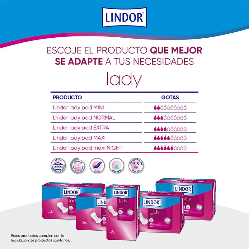 Lindor Lady Pad Normal 3 kvapky