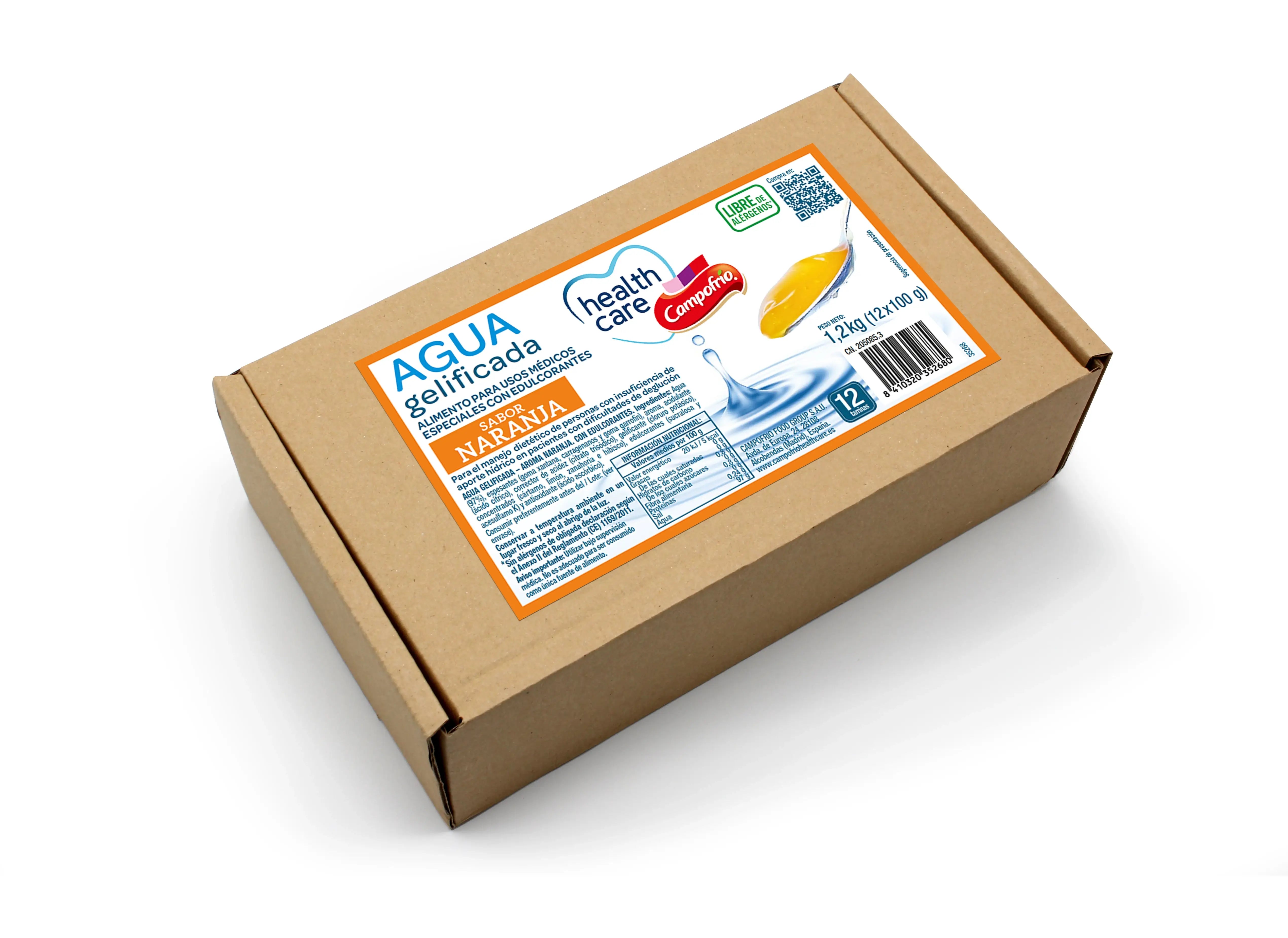 Health Care Campofrio Gélová voda s príchuťou pomaranča 100 g x 12 kusov