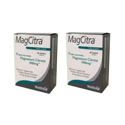Healthaid Magcitra – citrát horečnatý 1900 mg, 2×60 tabliet 