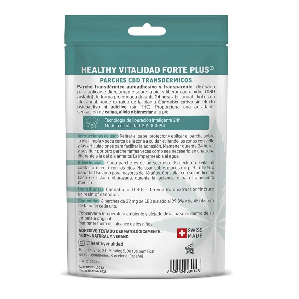 Healthy Vitalidad Forte Plus Healthy Vitalidad Forte Plus CBD náplasti, 6 ks. 