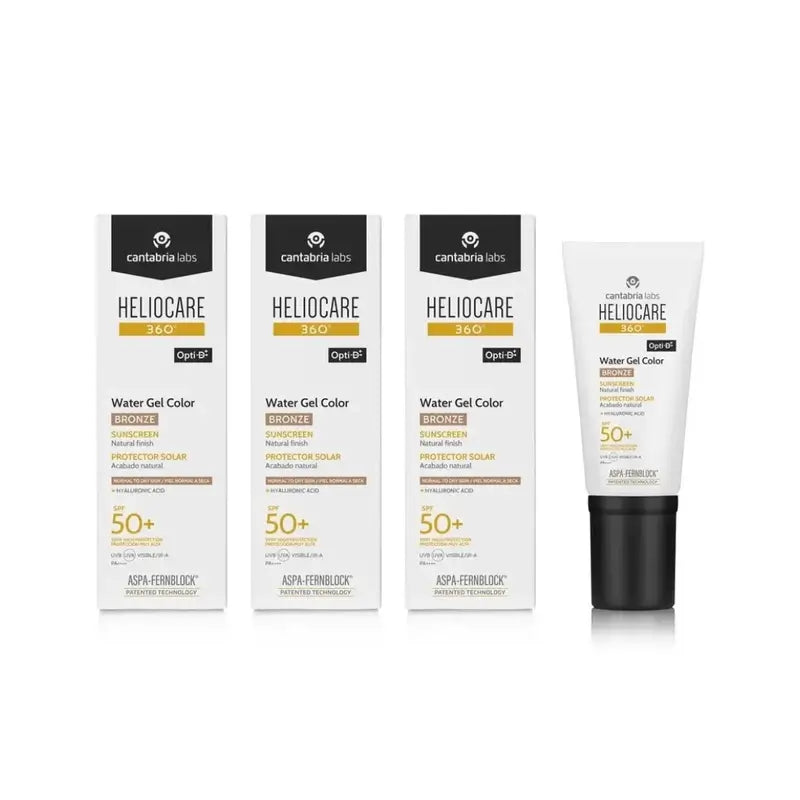 Heliocare 360° Color Water Gel Bronze SPF 50+, 3 × 50 ml 