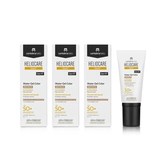 Heliocare 360° Color Water Gel Bronze SPF 50+, 3 × 50 ml 