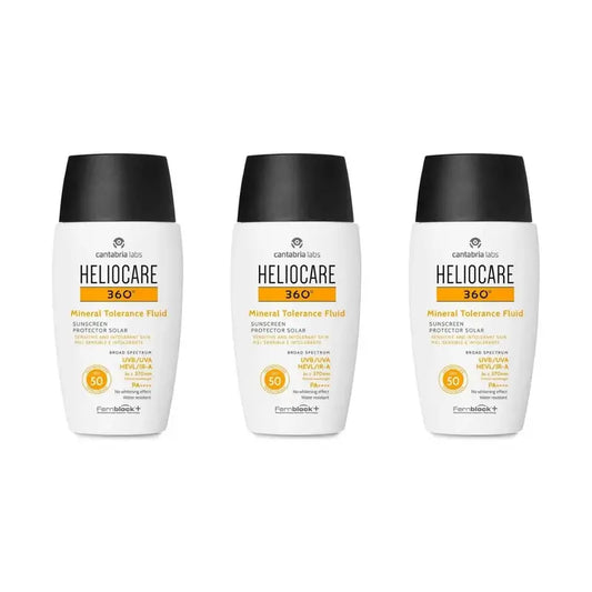 Heliocare 360º Mineral Tolerance Fluid SPF 50, 3 × 50 ml 